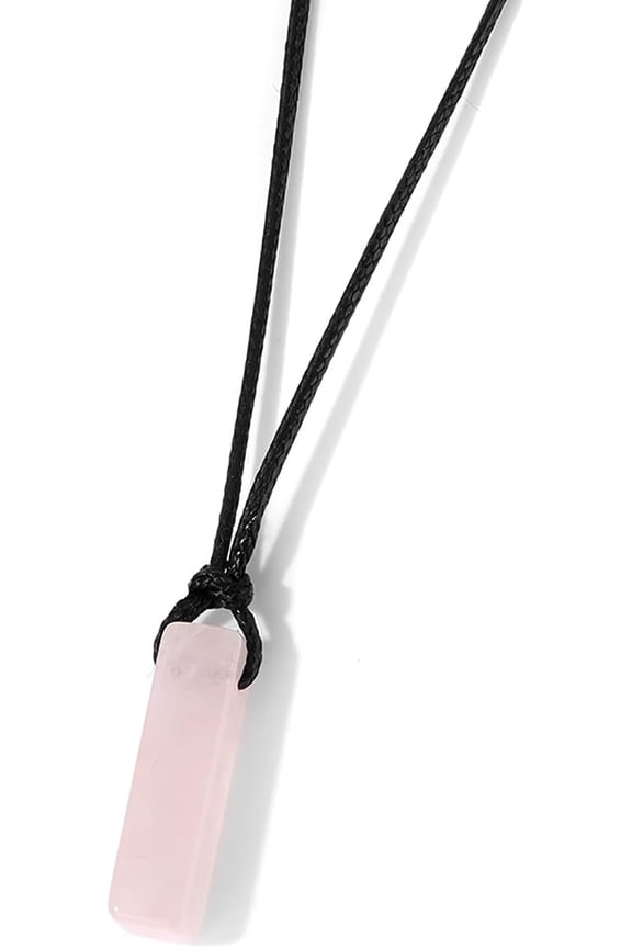 Crystal Necklaces for Women Gemstone Pendant Necklace Adjustable Handmade Black Rope Natural Stone Spiritual Necklace Energy Crystals and Healing Stones Necklace for Men[b947]