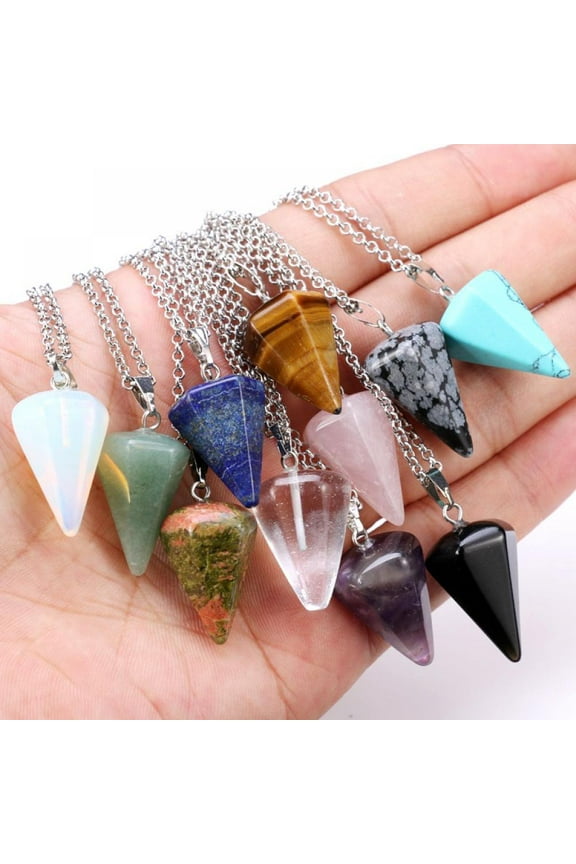 Crystal Necklaces for Women Crystal Pendant Gemstone Necklace for Spiritual Energy Healing Hexagonal Pendant Divination for Men
