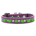 thumbnail image 1 of Crystal & Neon Green Spikes Dog Collar, Lavender - Size 12, 1 of 1