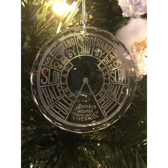 Crystal Ornament EOT Engine Order Telegraph Maritime Merchant Marine Nautical