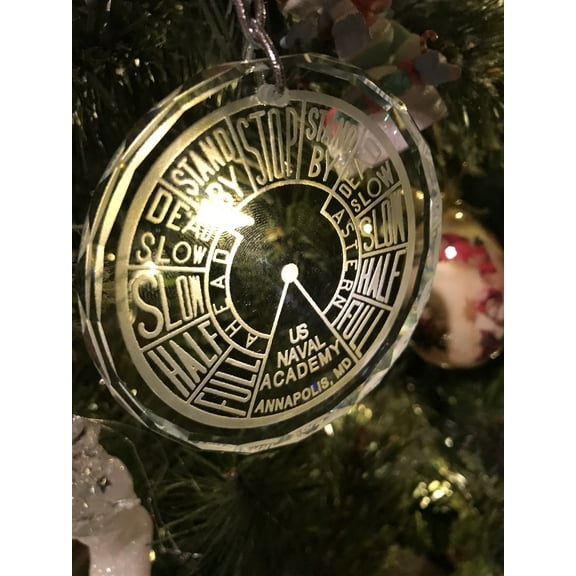 Crystal Ornament EOT Engine Order Telegraph Maritime USNA US Naval Academy Nautical