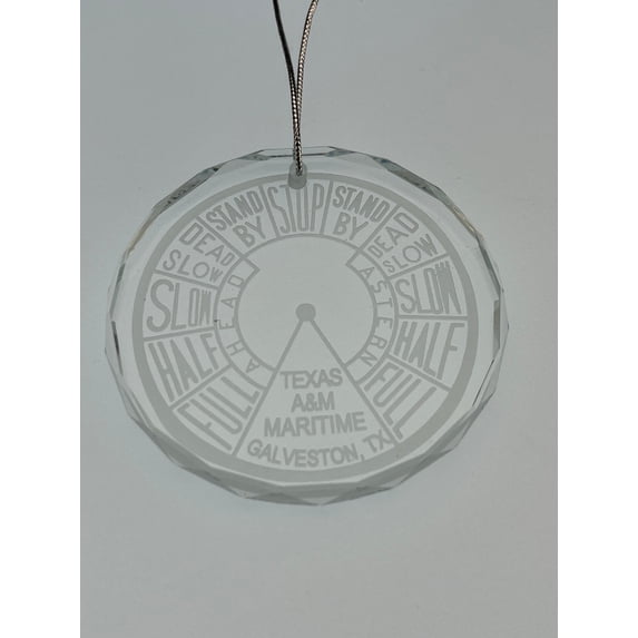 Crystal Ornament EOT Engine Order Telegraph Texas A&M Galveston Maritime Academy Merchant Marine Nautical