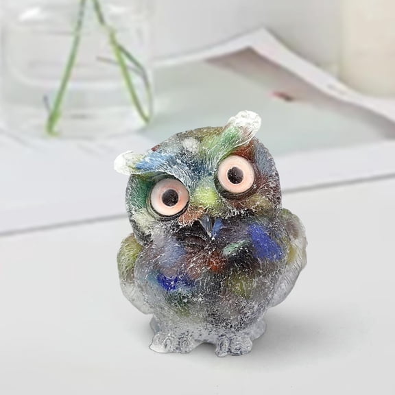 Crystal Owl Figurine Statue Hand-Made Fine Carved Home Decoration Birthday Gift Housewarming Gift Party