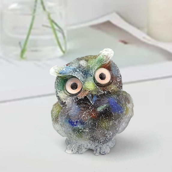 Crystal Owl Figurine Statue Hand-Made Fine Carved Home Decoration Birthday Gift Housewarming Gift Party