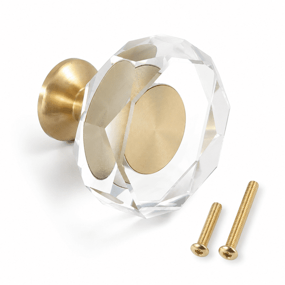 Crystal Patterned -1.2inchn 12 Pack Hardware Knobs for Cabinet Drawer Dresser Kitchen Closet Bifold Doors