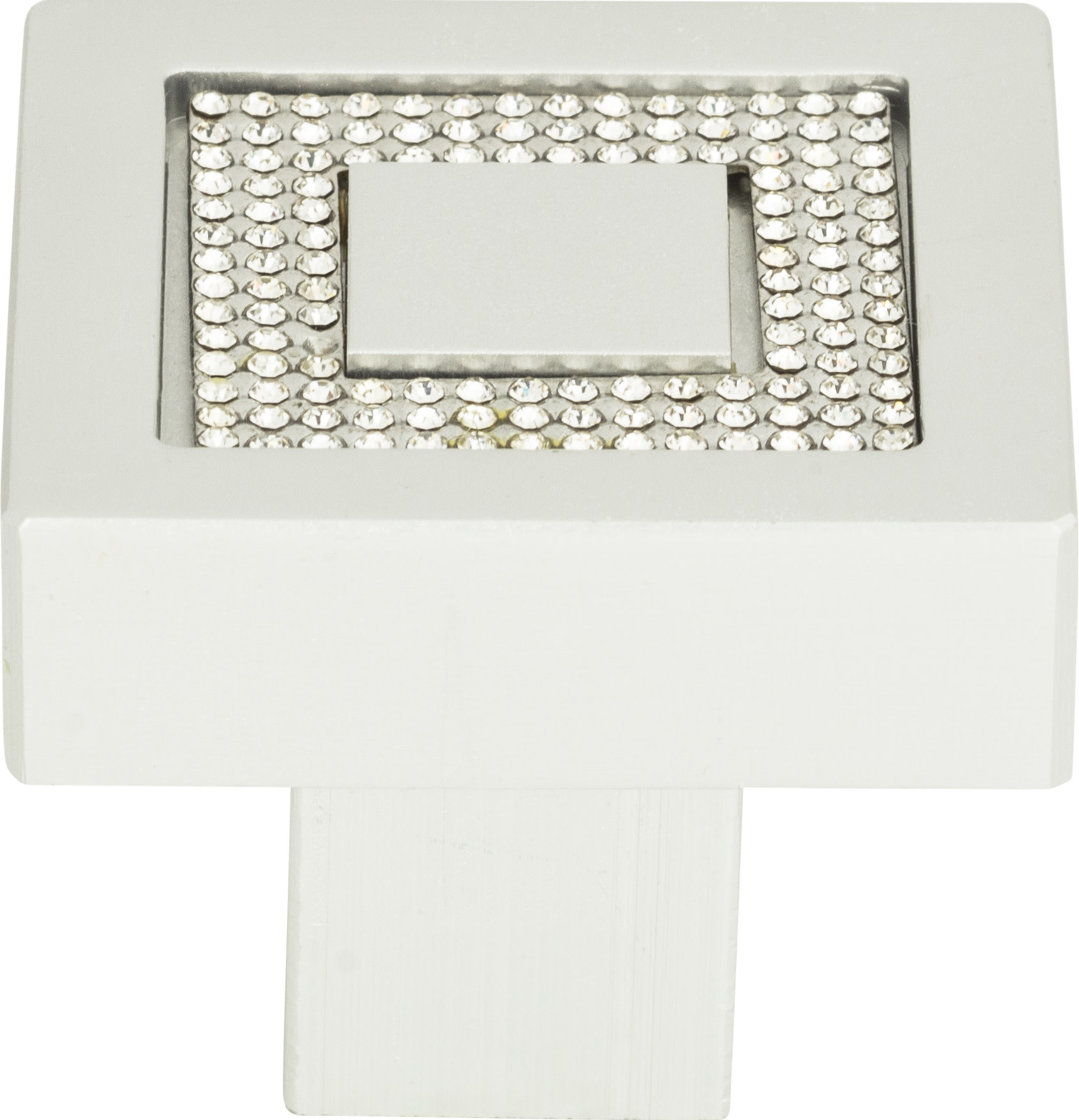Crystal Pave 1.4 in. Square Knob - 3192-MC (Matte Chrome) - image 1 of 5