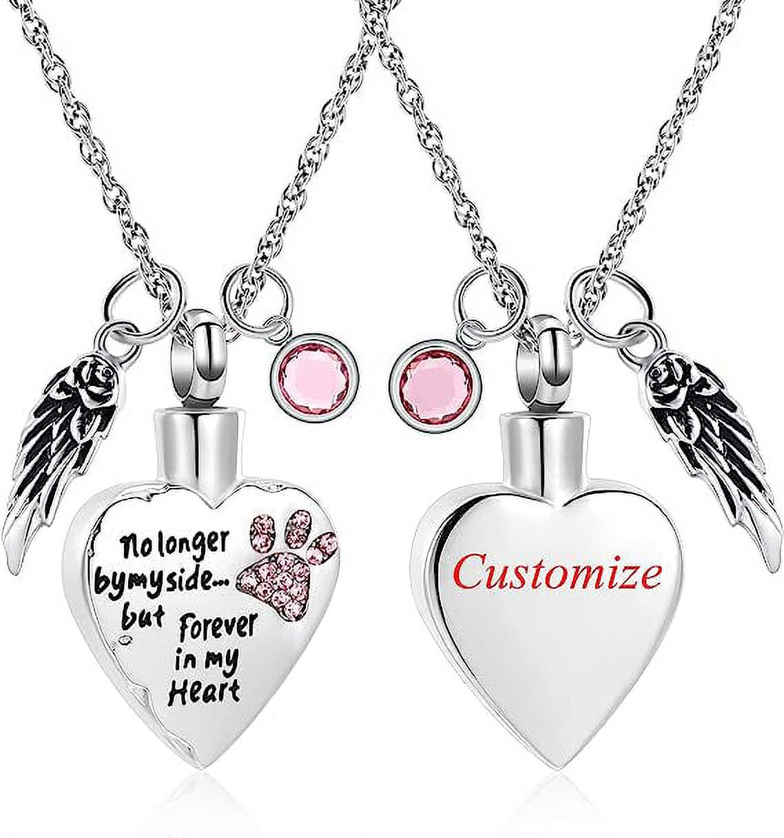 Crystal Paw Print Pet Cremation Jewelry for Ashes With 12 Birthstone ...