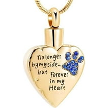 Crystal Paw Print Urn Necklace Dog Cat Charms Urn Pendant Cremation Jewelry Cat Dog Memorial Gifts for Women Girls