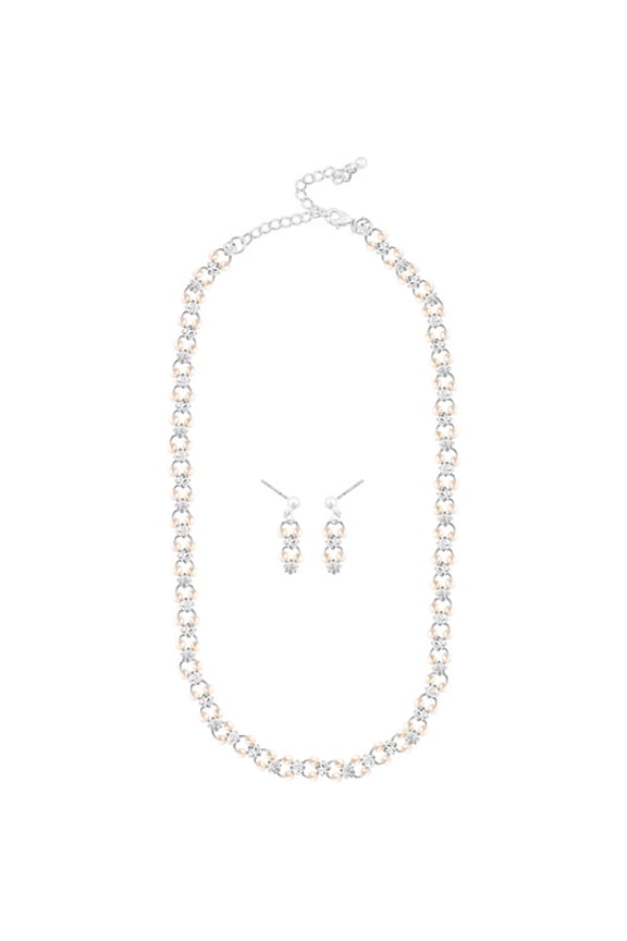 Crystal & Pearl Er & Neck Crystal