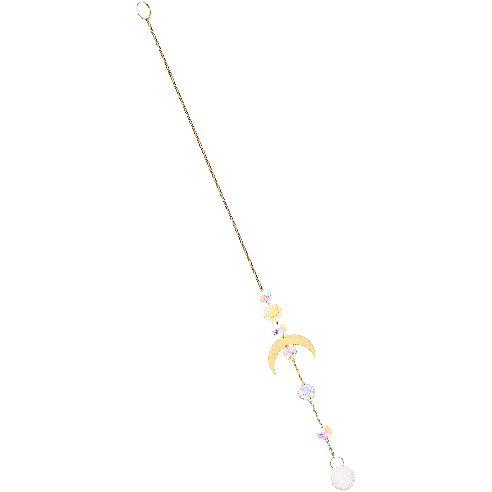 Crystal Pendant Glasses Prism Moon Decor Car Mirror Hanging Accessories