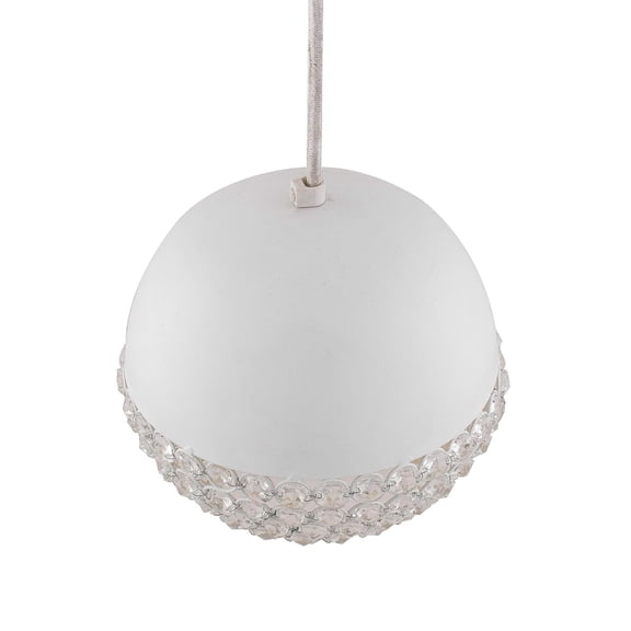 Crystal Pendant Light, Modern Black Hanging Ceiling Lamp With Sparkling Crystals - White | Decorative Lighting For Dining Room, Living Room, Bedroom, Kitchen | Elegant Chandelier Style Light