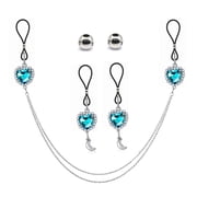 Crystal Pendant Nipple Rings Breasts Dangles with Chain Body Jewelry for Parties Dates and Beach Vacation NonPiercing