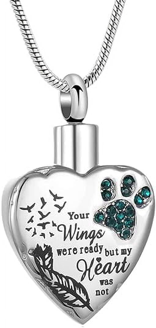 Crystal Pet Cremation Jewelry for Ashes Urn Necklace With Paw Print ...