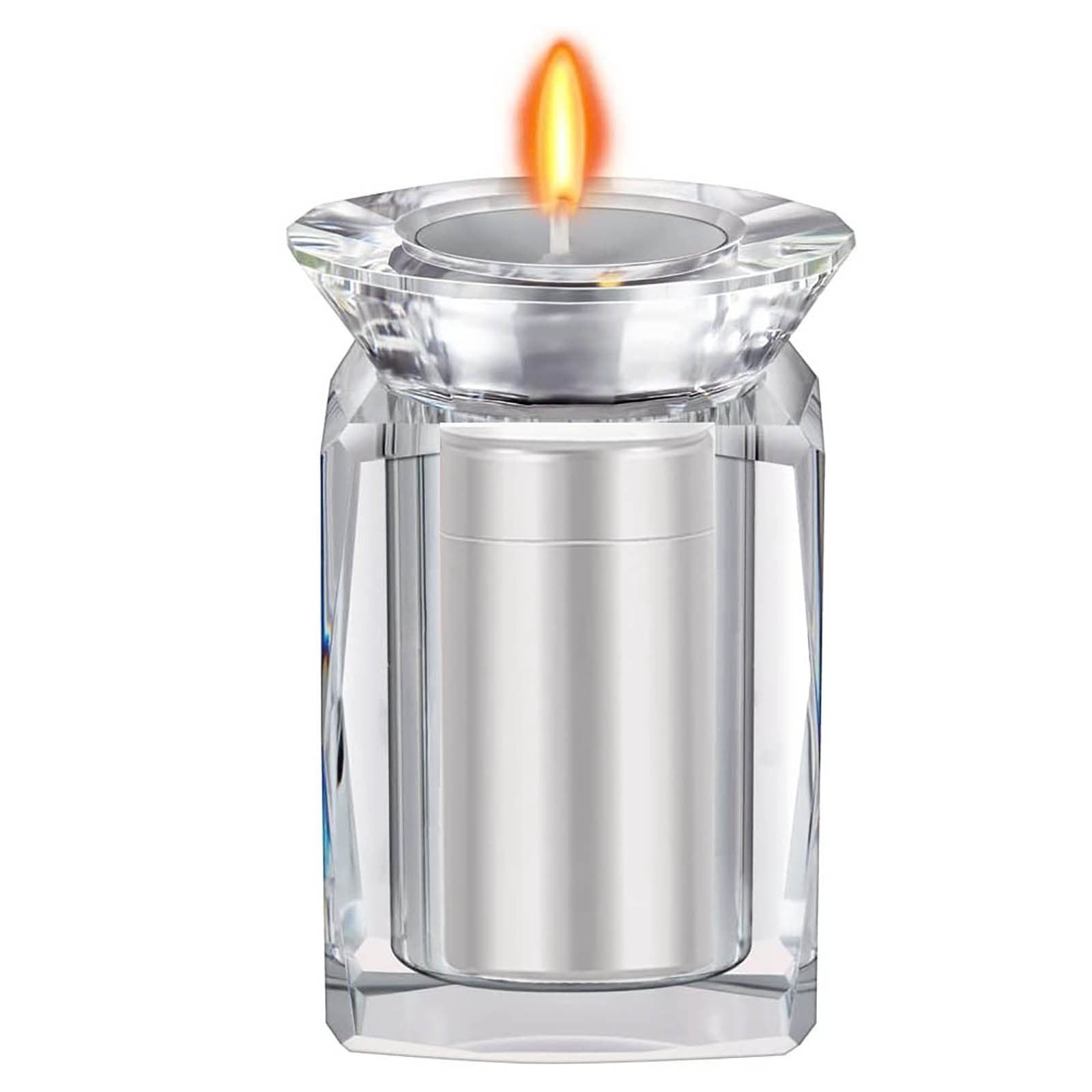 Pet Memorial Urn with Candle Holder Small Pet Cremation Ashes Keepsake Funeral Urn for Hamsters Birds Cats Home Decor Remembrance