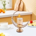 Crystal Pillar Candle Holder Stand | Gold Metal &amp; Glass Votive Lamp ...