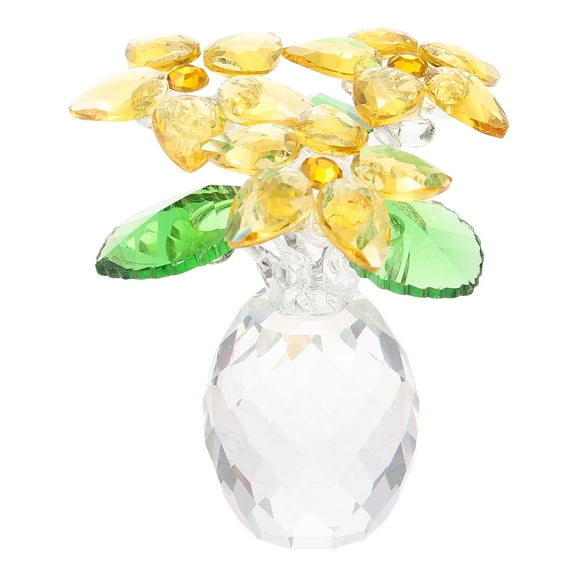 Crystal Pineapple Vase Room Bling Ornaments Indoor Plant Artificial Plants Yellow