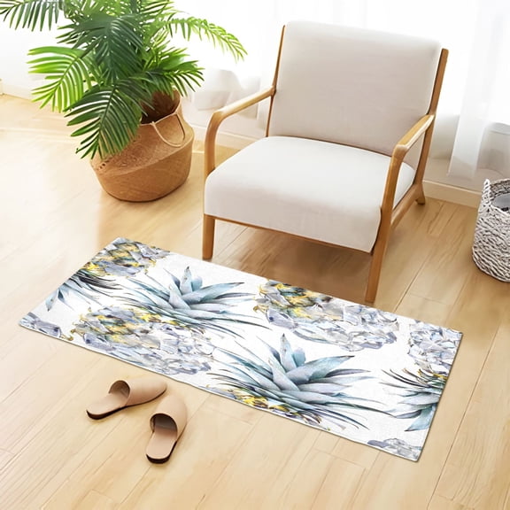 Crystal Pineapples Plush Carpet Non Slip Runner Rug Absorbent Bath Mat 39" x 20"