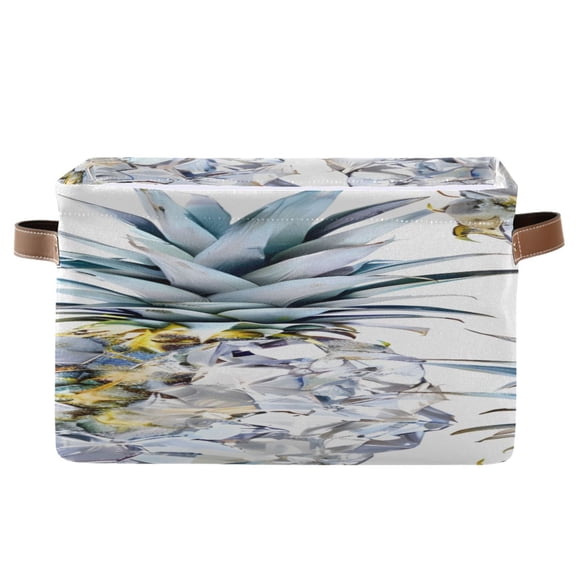 Crystal Pineapples Square Storage Bins with Handles Collapsible Containing Box 1 Pack