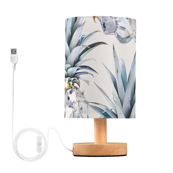 Crystal Pineapples Table Lamp with USB Port LED Warm Light Lamp Night Light Home Decor