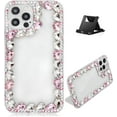 thumbnail image 1 of Crystal Pink Case for iPhone 14 6.1,Bling Glitter Diamond Case Stylish for Woman Girls,Sparkle 3D Handmade Rhinestone with Soft Bumper Edge Silicone Protective Cover Shell, 1 of 8