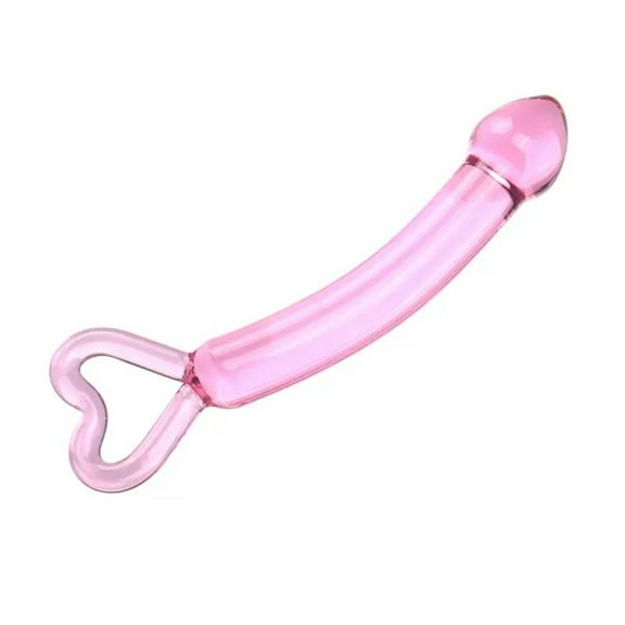 Crystal Pink Heart Glass Body Massager Personal Massage Wand