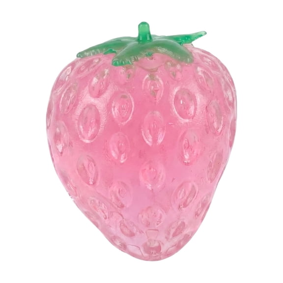 Crystal Pink Strawberry Squishy - Soft Realistic Fruit Squeeze Fidget Toy , Slow Rising Fruit Decompression Toy for Kids Adults