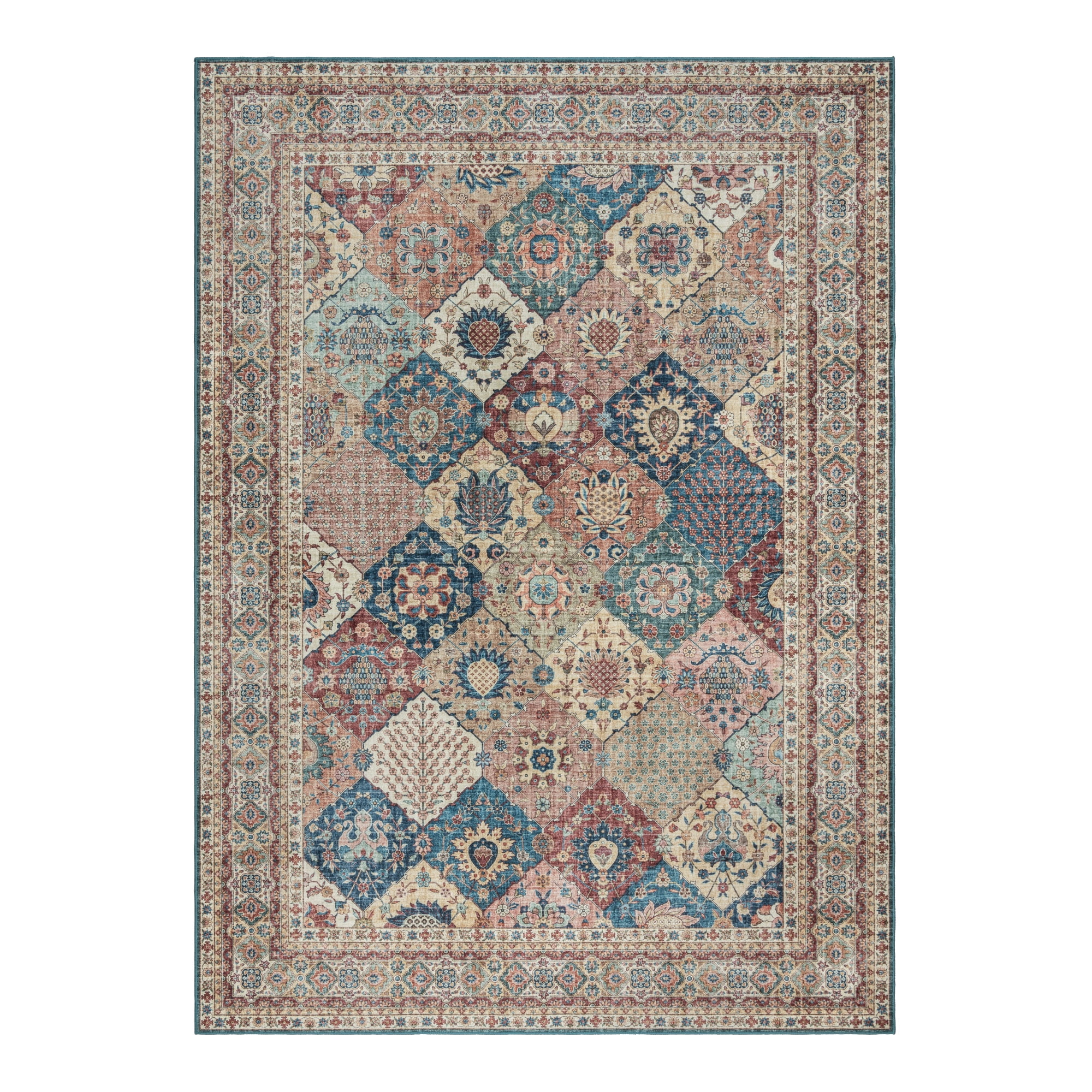 Crystal Print Cinzia Traditional Oriental Bronze Washable Indoor