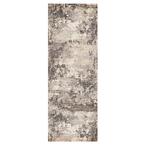 Crystal Print Kaori Modern Abstract Beige Area Rug, 2x6