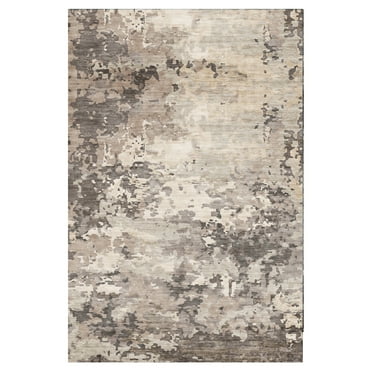 Crystal Print Kaori Modern Abstract Beige Area Rug, 8x10