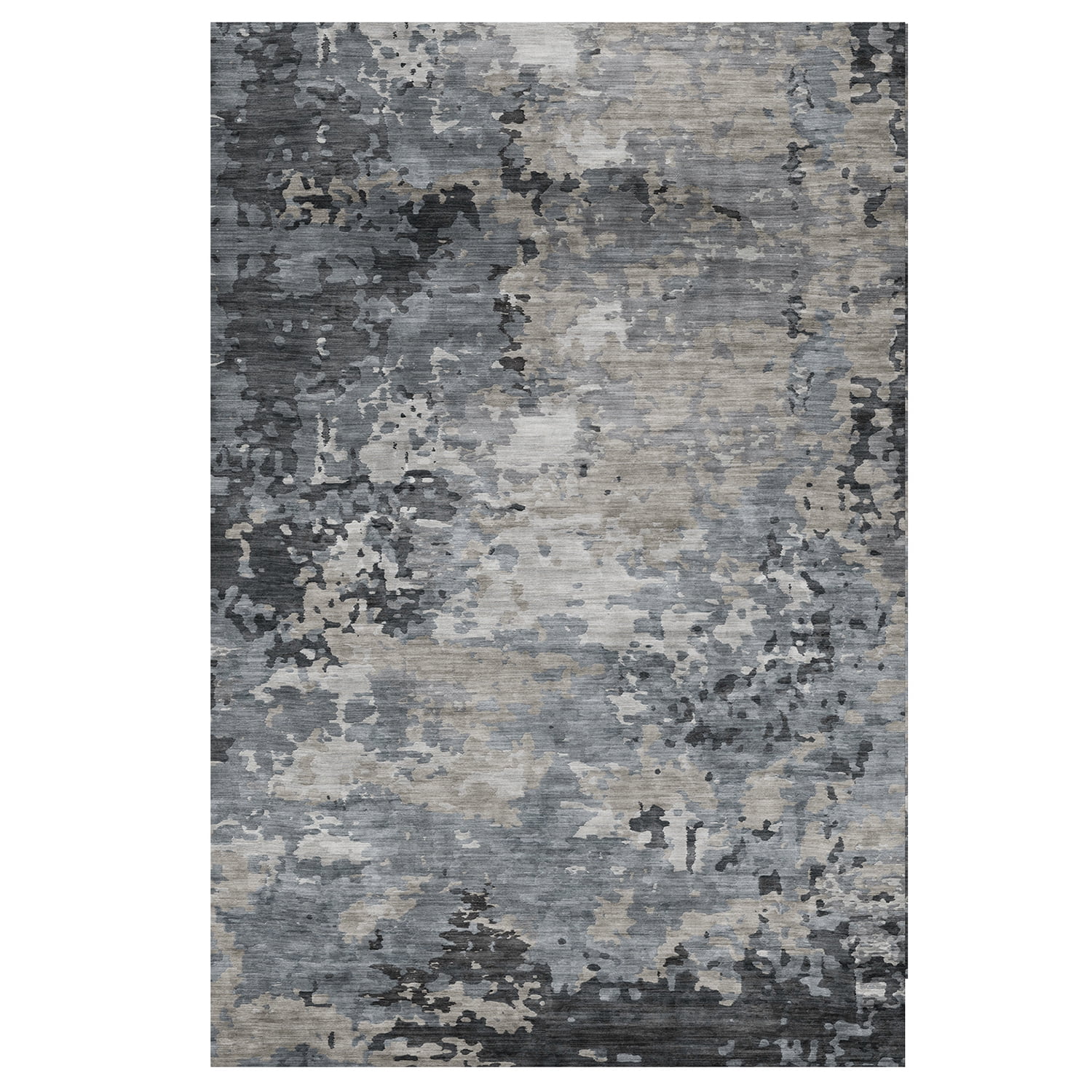Crystal Print Kaori Modern Abstract Charcoal Area Rug, 3x5