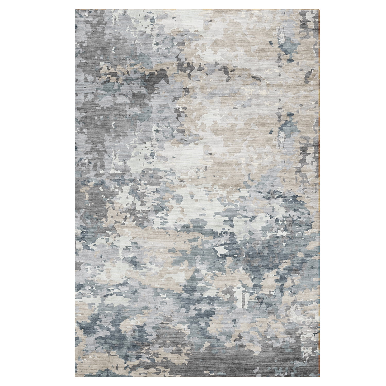 Crystal Print Kaori Modern Abstract Light Blue Area Rug, 3x5