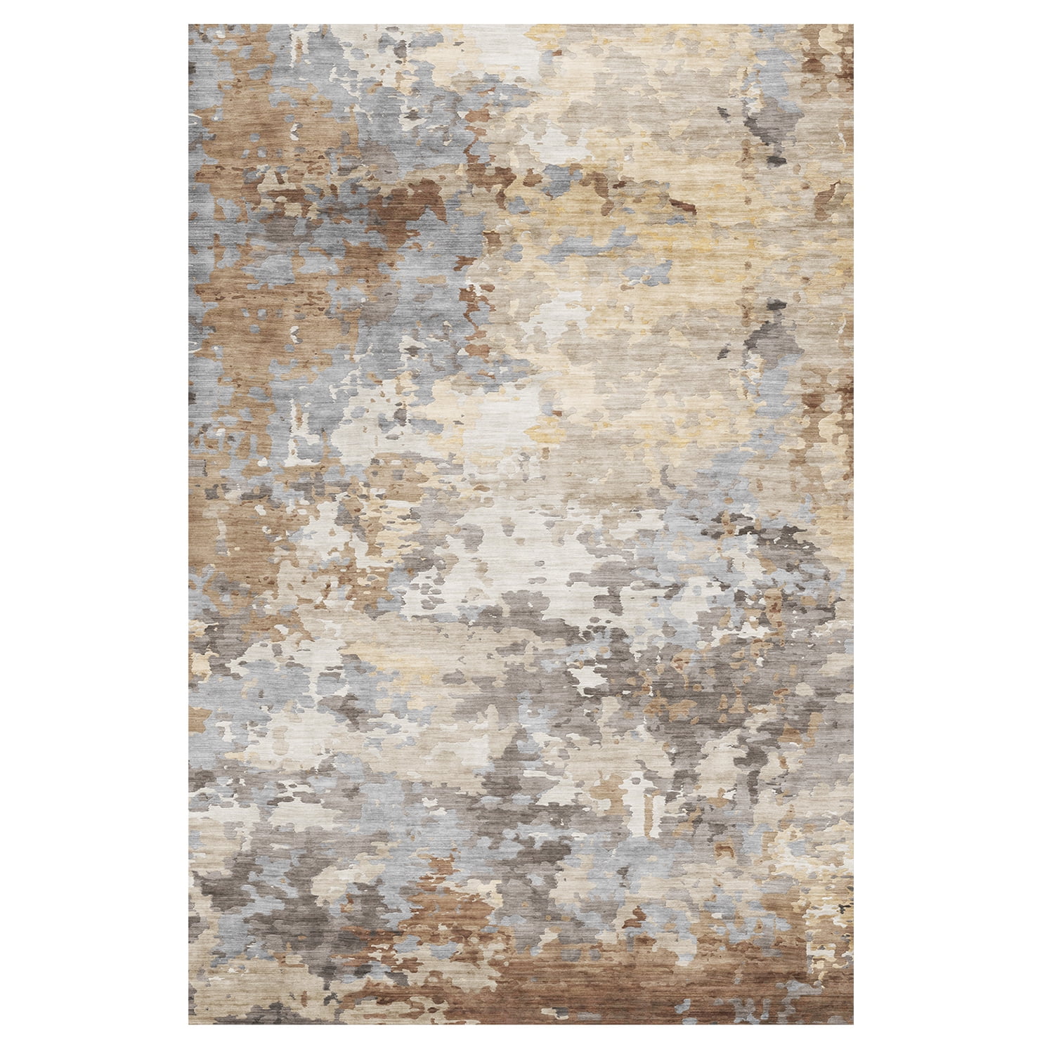 Crystal Print Kaori Modern Abstract Light Gray Area Rug, 9x13