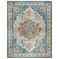 thumbnail image 1 of Crystal Print Soha Traditional Moroccan Blue Washable Indoor Area Rug, 3x5, 1 of 9