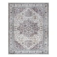 thumbnail image 1 of Crystal Print Soha Traditional Moroccan Gray Washable Indoor Area Rug, 5x7, 1 of 8
