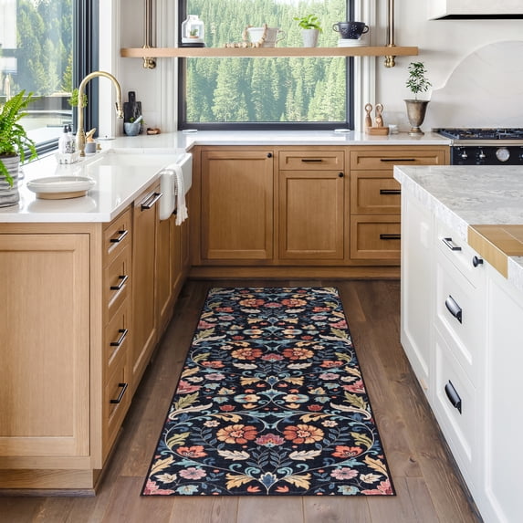 Crystal Print Verner Transitional Floral Multi Area Rug, 2x6
