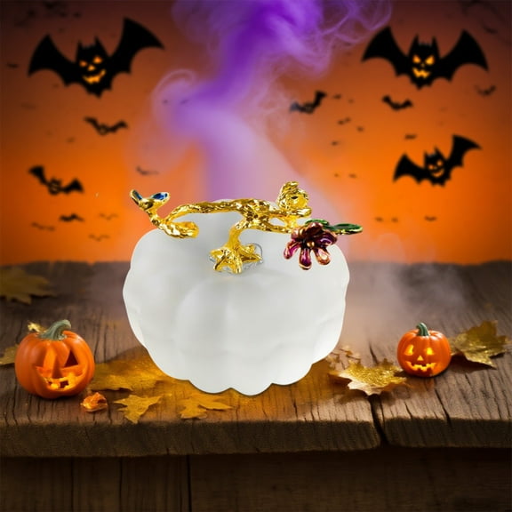 Crystal Pumpkin Decor Glass Pumpkin Craft Ornament for Home Decoration Table Centerpiece and Creative Props for Living Bedroom and Seasonal Events