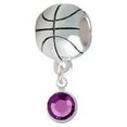 thumbnail image 1 of Crystal Purple Channel Drop - Basketball Charm Bead, 1 of 1