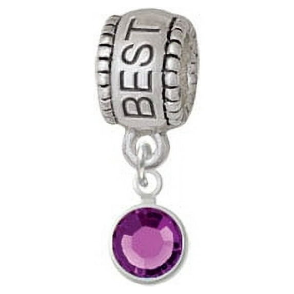 Crystal Purple Channel Drop - Best Friend Charm Bead