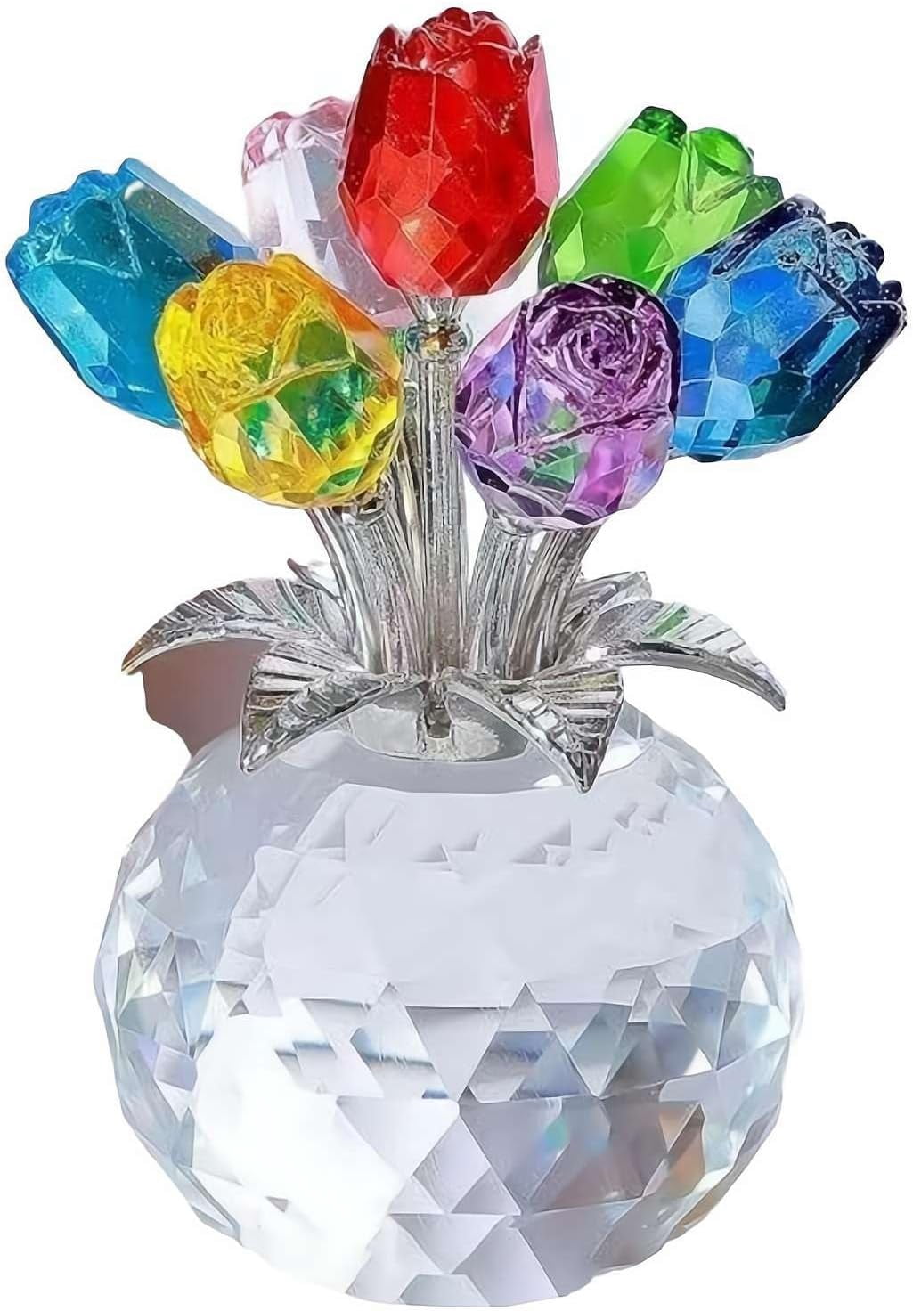 Roses Gi Crystal Purple Rose Bouquet Figurine - A Timeless Symbol of Elegance ...