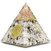 Crystal Pyramid, Orgone Energy Pyramid For Positive Energy - Rainbow Moonstone | Vastu, Reiki & Chakra Healing | Decorative Showpiece For Home & Office D cor | Beautifully Pyramids