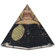 Crystal Pyramid, Vastu Orgone Energy Pyramid For Home D cor - Black Tourmaline | Positive Energy Pyramid For Protection & Balance | Versatile D cor, Multipurpose Use, Beautiful Pyramid