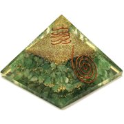 Crystal Pyramid Vastu Orgone Showpieces, For Positive Energy, Green Aventurine - 6.5 Cm | For Office Table Decorative Items | Home D cor, Prosperity Symbol, Crystal Pyramid For Healing