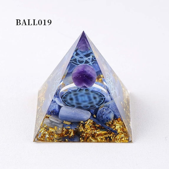 Crystal Pyramids, Gaqring Natural Crystal Resin Ornaments, 1.97 Inch Triangular Pyramid for Meditation Home Decor Energy Healing Gift