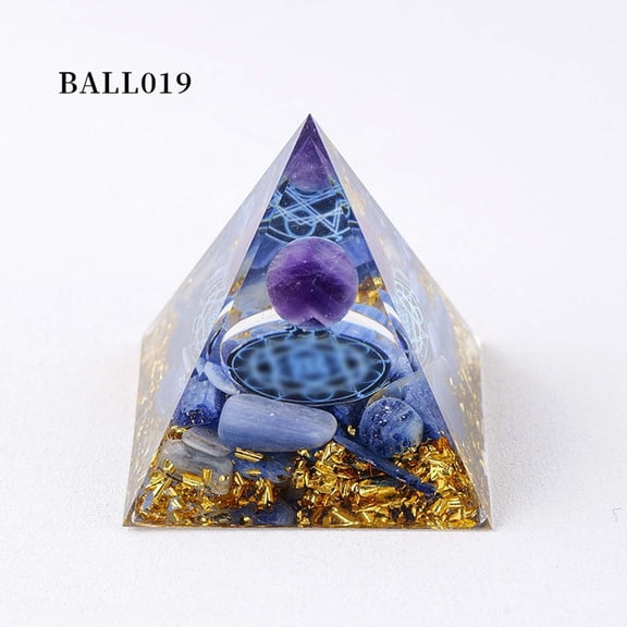 Crystal Pyramids, Gaqring Natural Crystal Resin Ornaments, 1.97 Inch Triangular Pyramid for Meditation Home Decor Energy Healing Gift