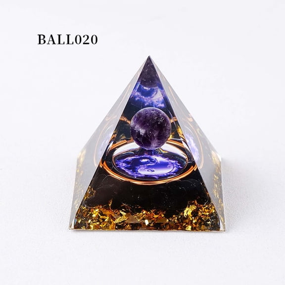 Crystal Pyramids, Gaqring Natural Crystal Resin Ornaments, 1.97 Inch Triangular Pyramid for Meditation Home Decor Energy Healing Gift