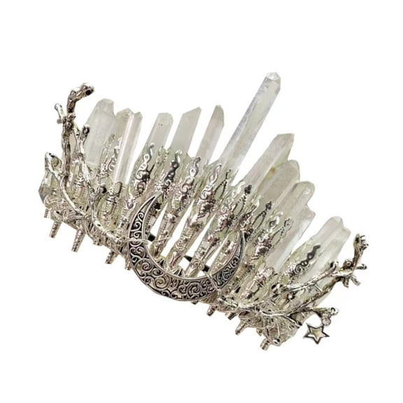 Crystal Quartz Headband Witchcraft Accessories Wedding Bridal Hair Adorn