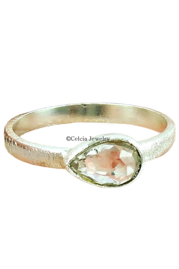 Crystal Quartz Natural Gemstone Ring, Proposal Ring, Promise Ring, Solitaire Ring, Thin Ring, Sister&nbsp;Gifts, Engagement Ring For Women, Teacher&nbsp;Appreciation Gifts (Crystal Quartz, 7)