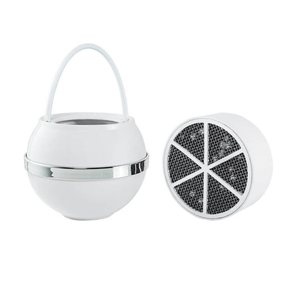 Crystal Quest Bath Ball & Replacement Filter Cartridge Bundle - Water Filter System-Reduce Contaminants for Softer &Smoother Skin-Effortless & Quick Installation| Bundle and Save (White)