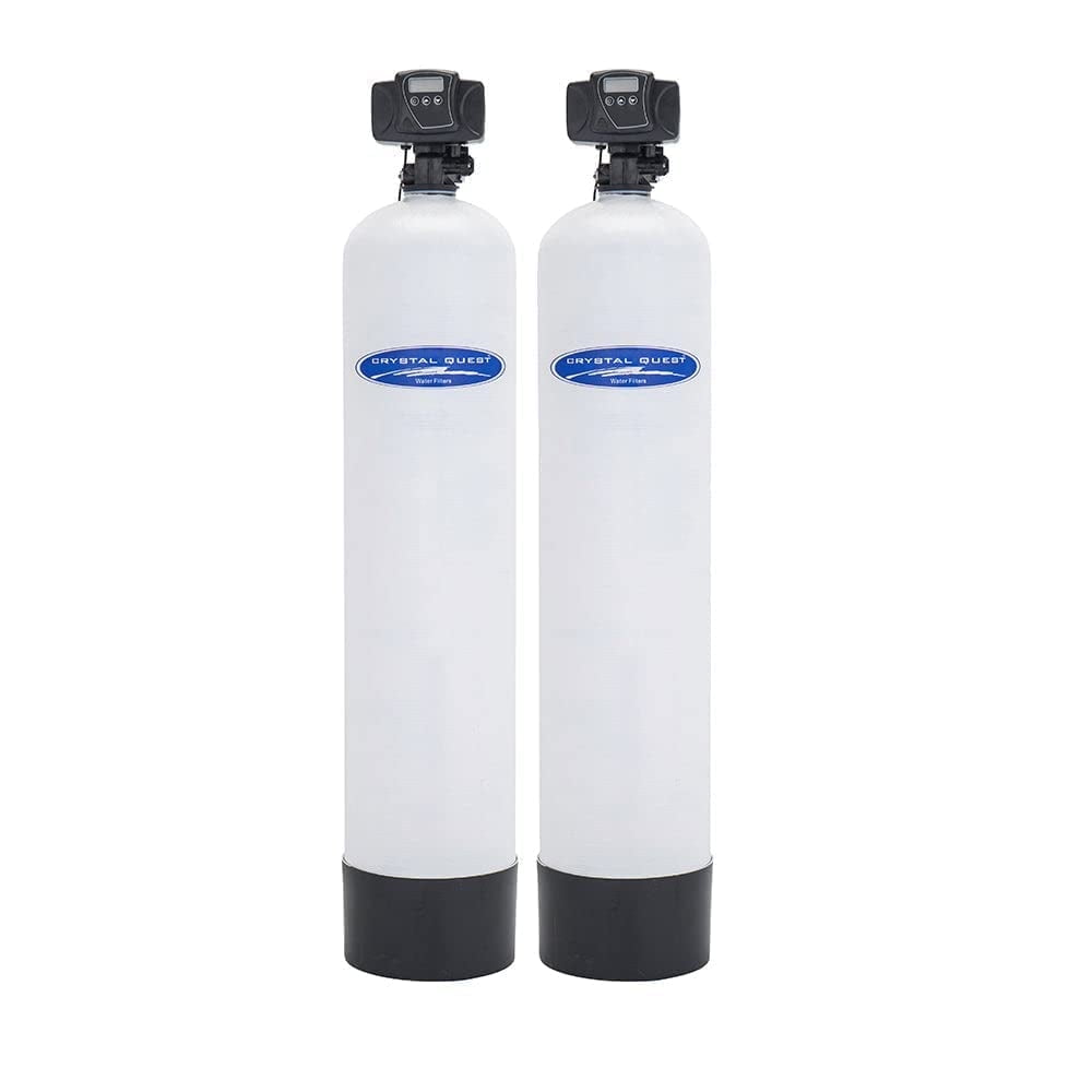 Crystal Quest SMART + Softener | Whole House Inline Water Filter | Fiberglass | Automatic Backwash