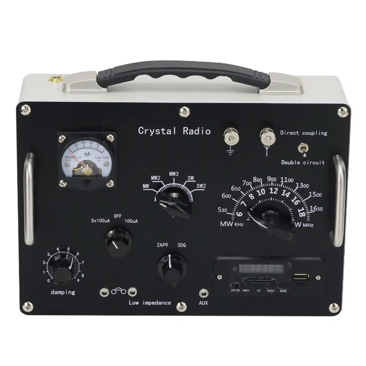 Crystal Radio Medium Wave & Shortwave Retro Crystal Radio with FM Radio